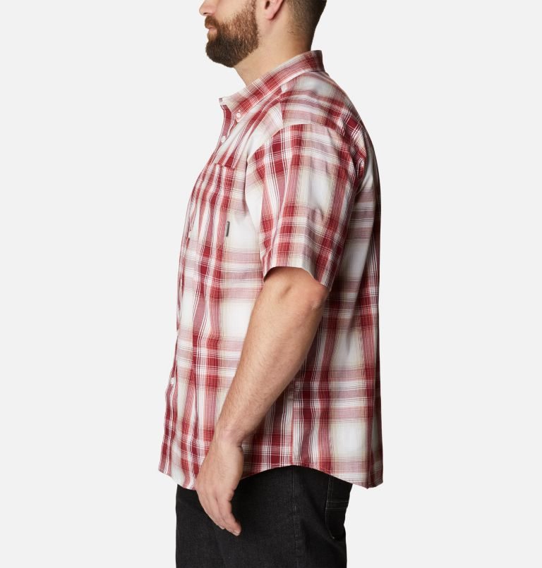Men's Columbia Rapid Rivers II Short Sleeve Shirts Red | Plus Size CA-L06C8